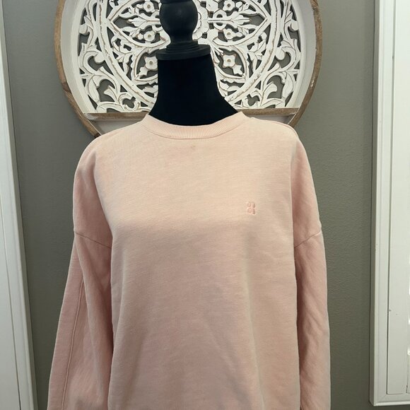 Sweaty Betty Essentials Sweatshirt SZS Womens Pink Crew Neck Cotton Athletic - Picture 2 of 7